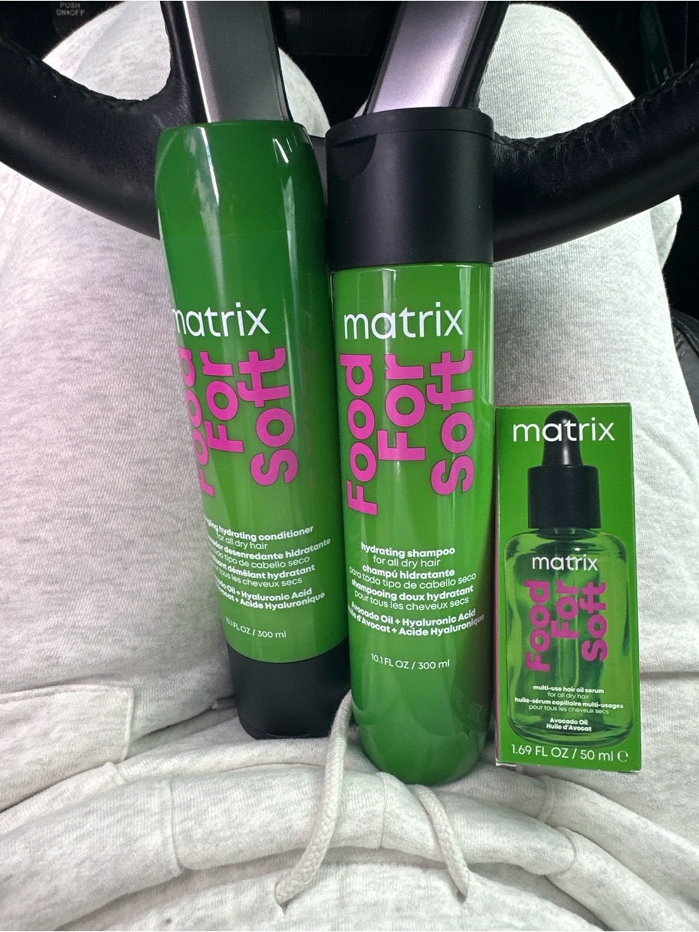 Matix Food For Soft Hydrating Body Wash Set - Green with Pink Logo